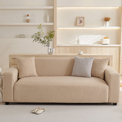Embossed Lines Couch Covers Stretchable Non-Slip & Washable Sofa Slipcovers