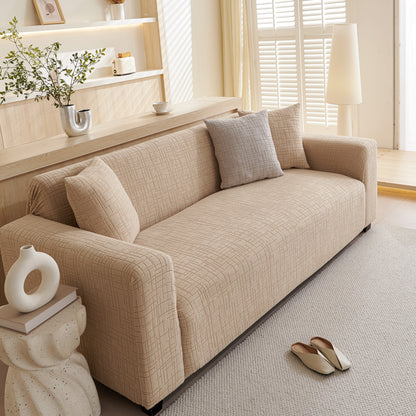 Embossed Lines Couch Covers Stretchable Non-Slip & Washable Sofa Slipcovers