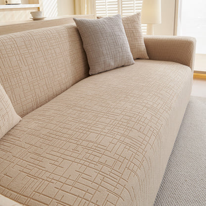 Embossed Lines Couch Covers Stretchable Non-Slip & Washable Sofa Slipcovers
