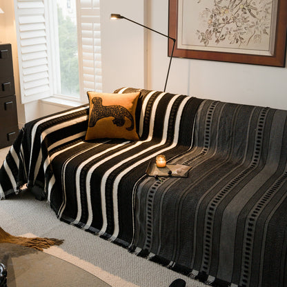 Bohemian Striped Sofa Cover, Decor Woven Throw for Couch, Loveseat, or Sectional