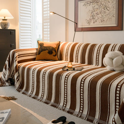 Bohemian Striped Sofa Cover, Decor Woven Throw for Couch, Loveseat, or Sectional