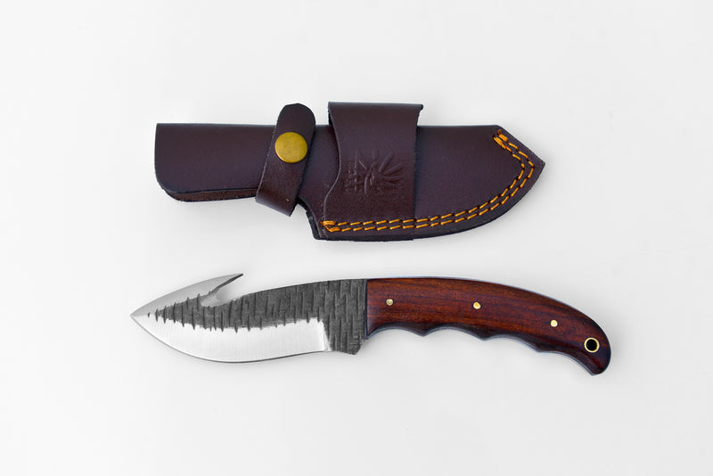 Hand Forged CUSTOM CARBON BLADE " Gut Hook SKINNER" BY TITAN TC-017