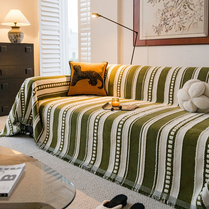 Bohemian Striped Sofa Cover, Decor Woven Throw for Couch, Loveseat, or Sectional