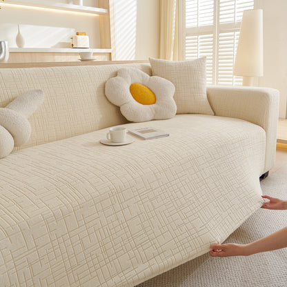 Embossed Lines Couch Covers Stretchable Non-Slip & Washable Sofa Slipcovers