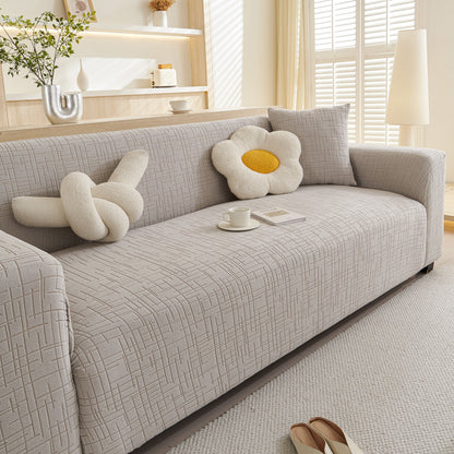 Embossed Lines Couch Covers Stretchable Non-Slip & Washable Sofa Slipcovers