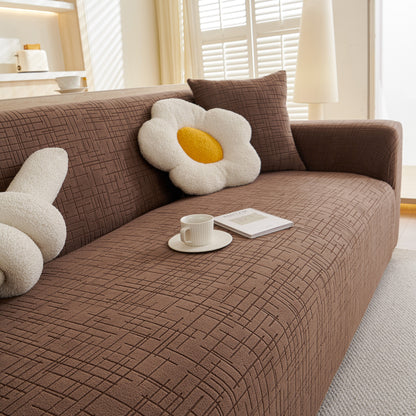 Embossed Lines Couch Covers Stretchable Non-Slip & Washable Sofa Slipcovers