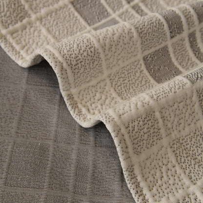 Sofa Cover Throw with Subtle Textured Stripes Lightweight Smooth Couch Slipcover