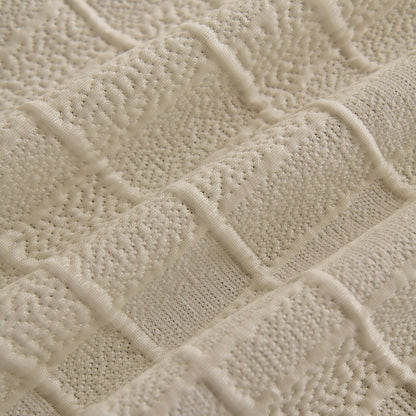 Sofa Cover Throw with Subtle Textured Stripes Lightweight Smooth Couch Slipcover