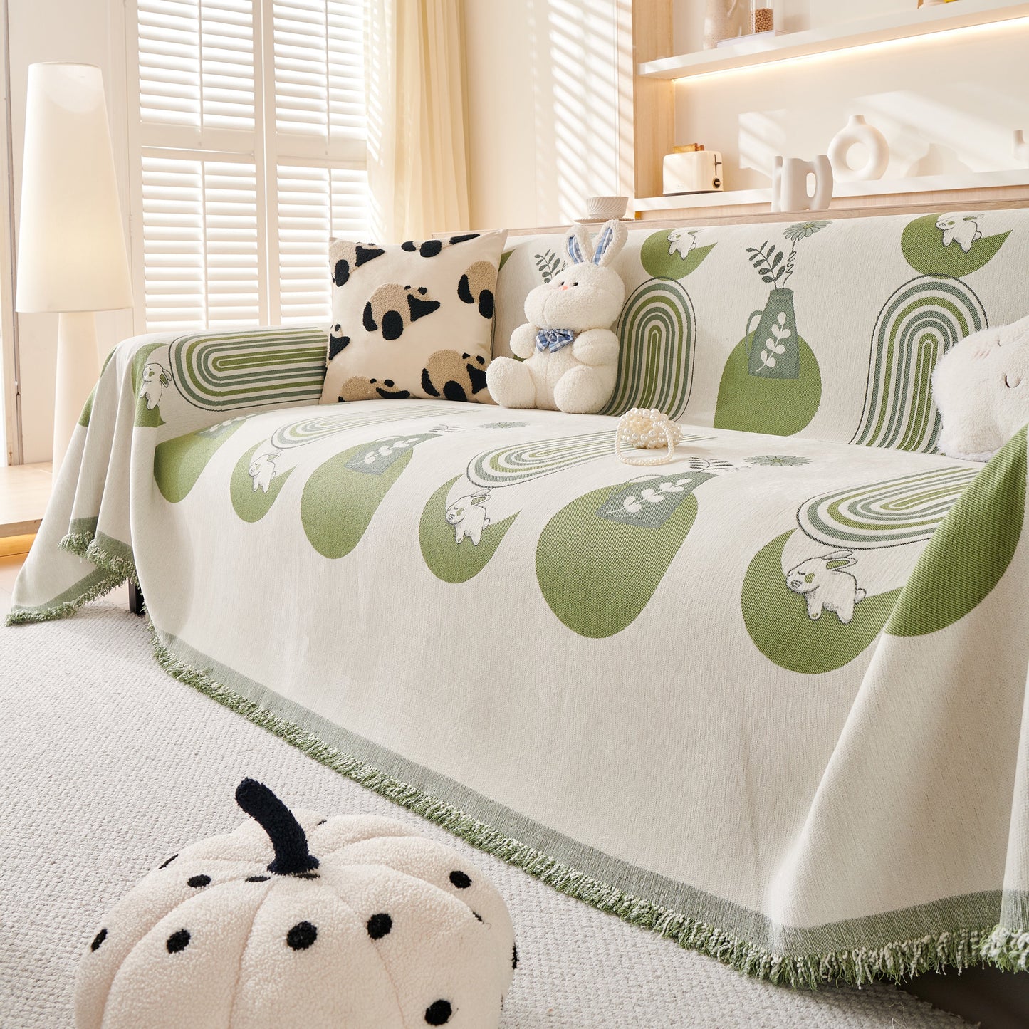 Decorative Throw Blankets for Couch Reversible Chenille Furniture Throw Covers for Sectional Sofa