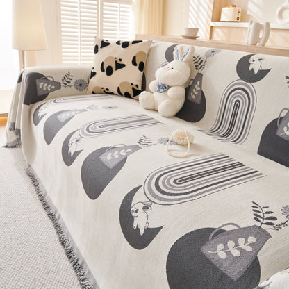 Decorative Throw Blankets for Couch Reversible Chenille Furniture Throw Covers for Sectional Sofa