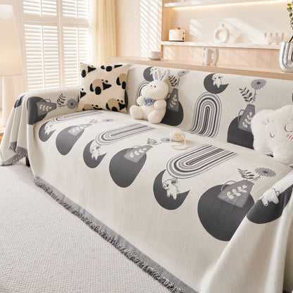 Decorative Throw Blankets for Couch Reversible Chenille Furniture Throw Covers for Sectional Sofa