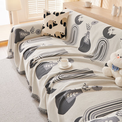 Decorative Throw Blankets for Couch Reversible Chenille Furniture Throw Covers for Sectional Sofa