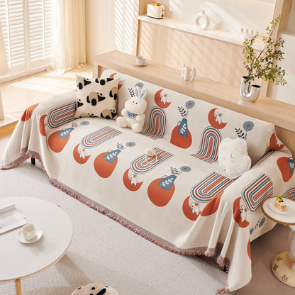 Decorative Throw Blankets for Couch Reversible Chenille Furniture Throw Covers for Sectional Sofa