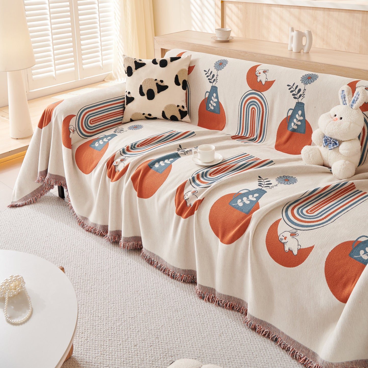 Decorative Throw Blankets for Couch Reversible Chenille Furniture Throw Covers for Sectional Sofa