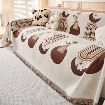 Decorative Throw Blankets for Couch Reversible Chenille Furniture Throw Covers for Sectional Sofa