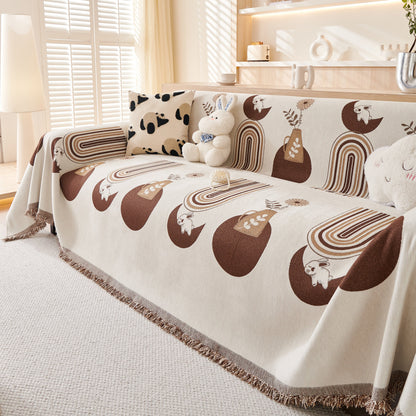 Decorative Throw Blankets for Couch Reversible Chenille Furniture Throw Covers for Sectional Sofa