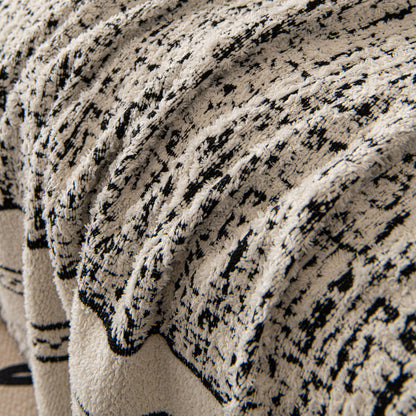 Textured Woven Furniture Protector for Couch, Rustic Farmhouse Sofa Throw Blanket