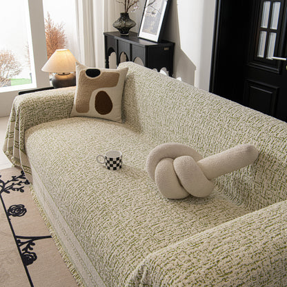 Textured Woven Furniture Protector for Couch, Rustic Farmhouse Sofa Throw Blanket