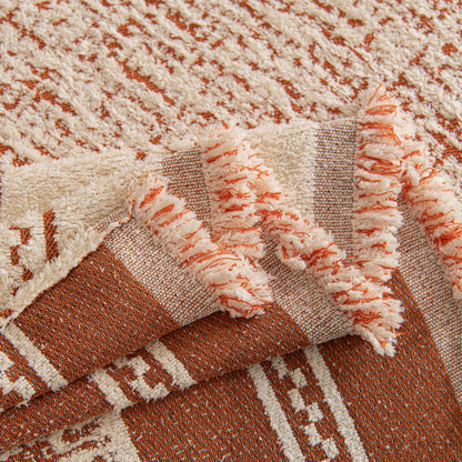 Textured Woven Furniture Protector for Couch, Rustic Farmhouse Sofa Throw Blanket
