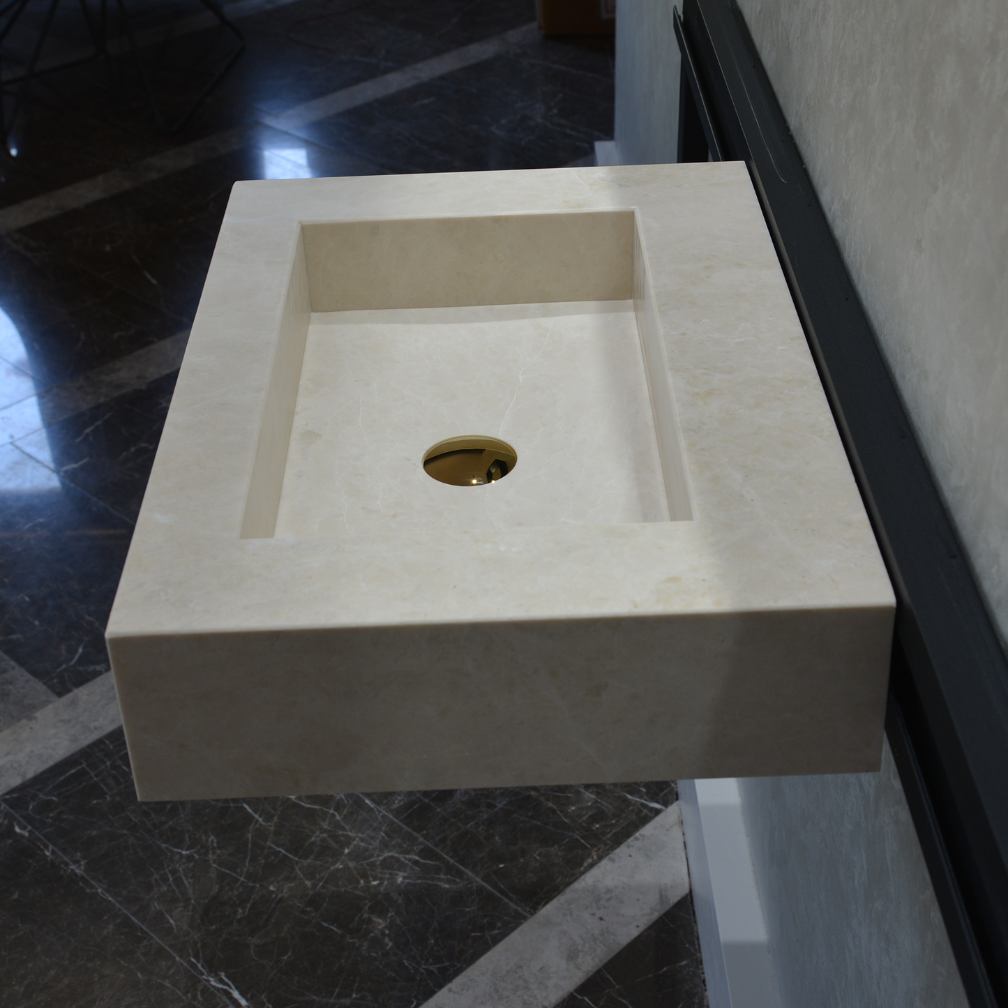 HANDCRAFTED LIGHT PEARL CUSTOM MARBLE SINK (NS-036)
