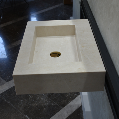 HANDCRAFTED LIGHT PEARL CUSTOM MARBLE SINK (NS-036)