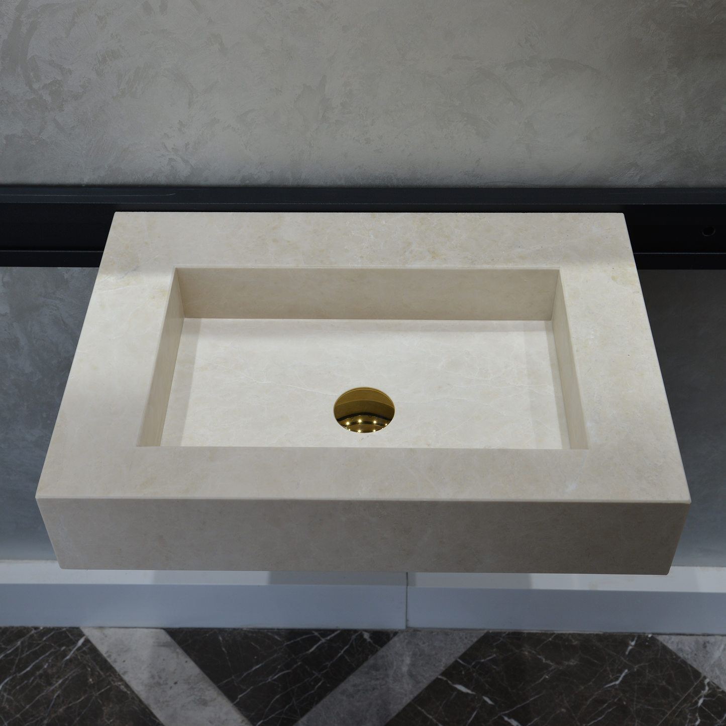 HANDCRAFTED LIGHT PEARL CUSTOM MARBLE SINK (NS-036)