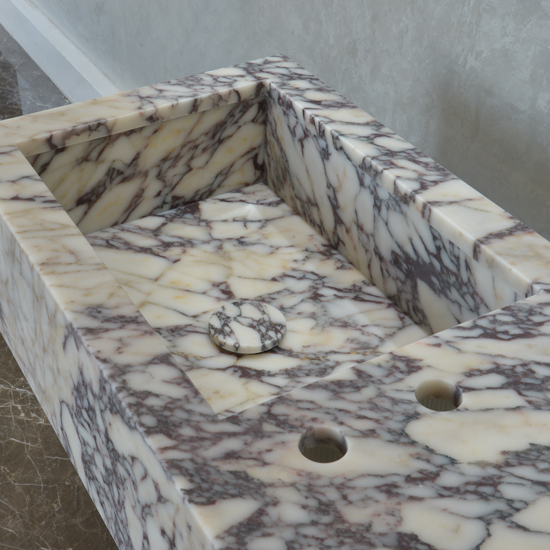 Calacatta Viola Premium Natural Marble Handcrafted Bathroom Sink