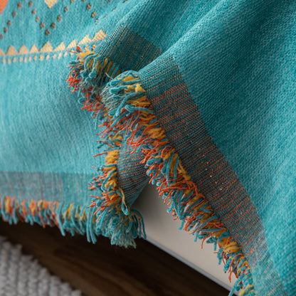 Bohemian Geometric Sofa Throw Cover, Cozy & Protective Ethnic-Inspired Couch Cover