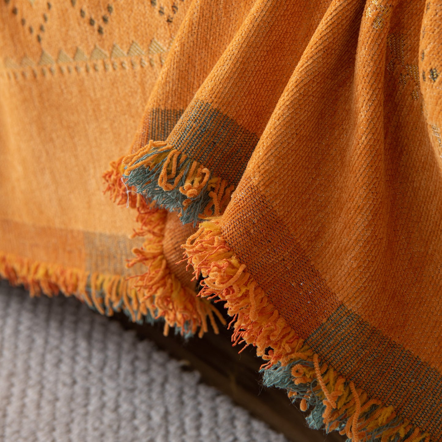 Bohemian Geometric Sofa Throw Cover, Cozy & Protective Ethnic-Inspired Couch Cover