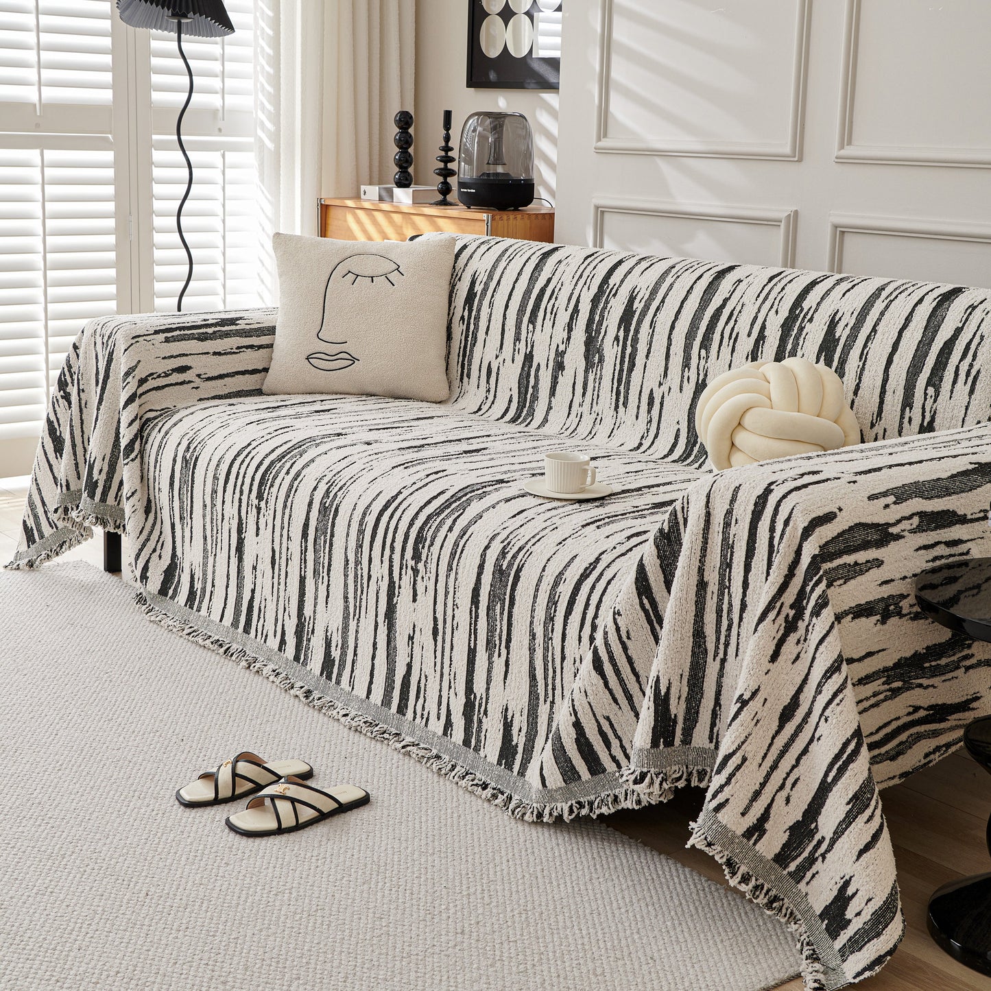 Reversible Sofa Throw Blanket, Couch Cover Sofa Slipcover for Most Shape Sofas