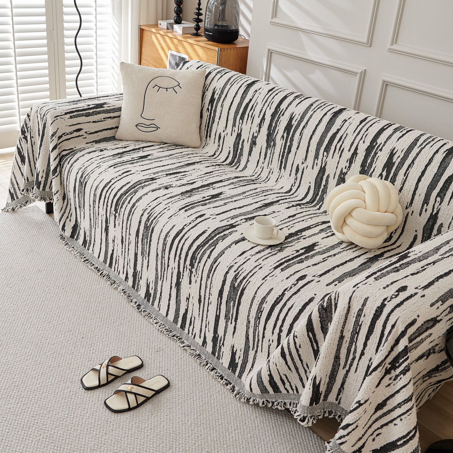 Reversible Sofa Throw Blanket, Couch Cover Sofa Slipcover for Most Shape Sofas