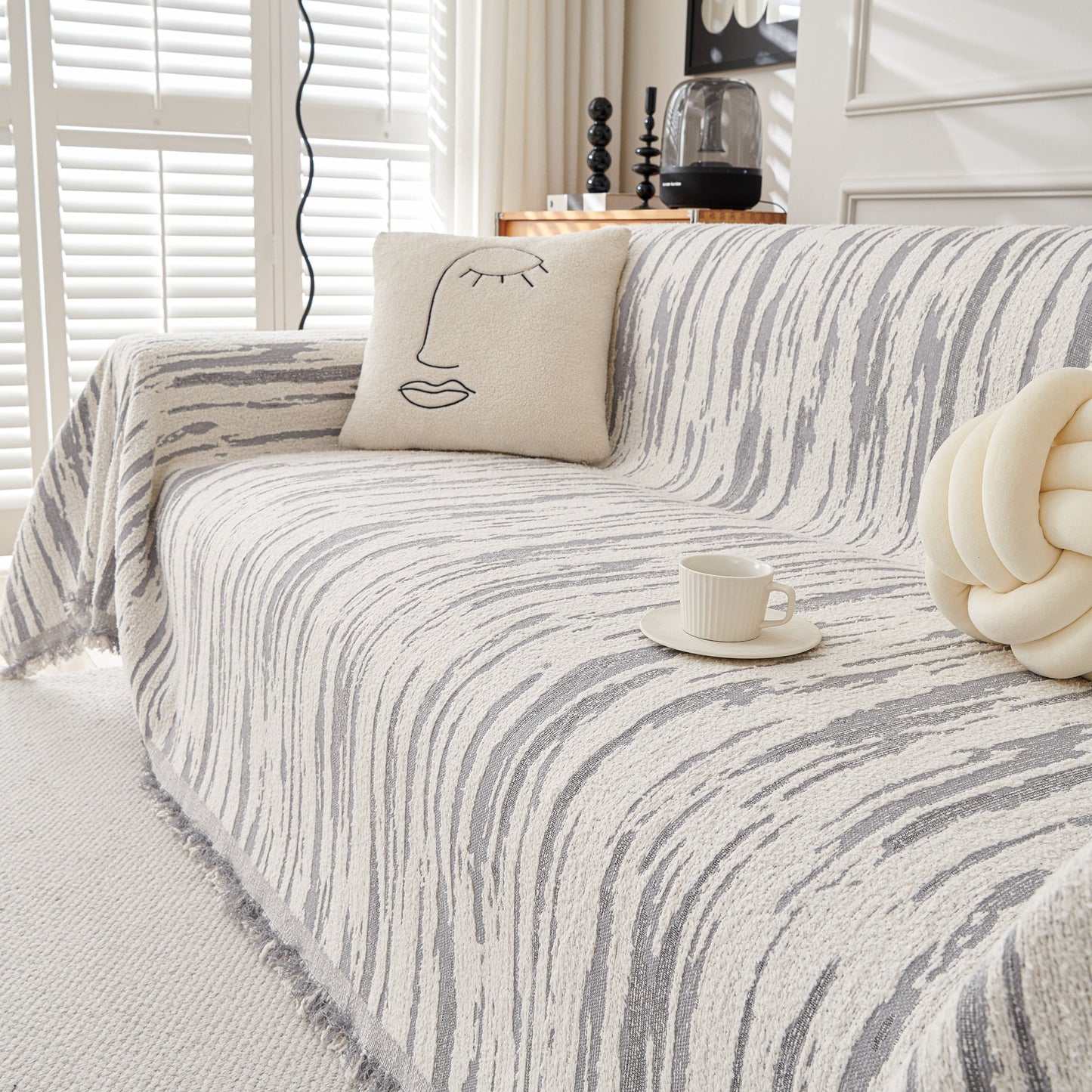 Reversible Sofa Throw Blanket, Couch Cover Sofa Slipcover for Most Shape Sofas