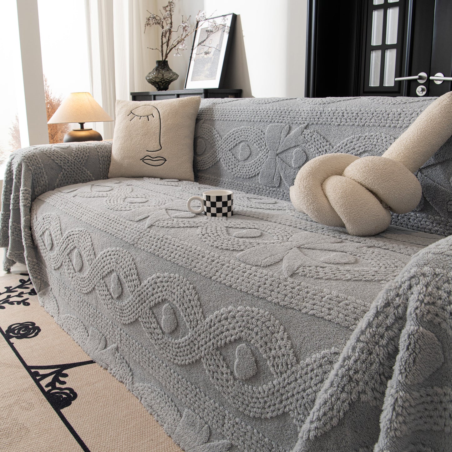 Soft Plush Fleece Throw Blanket for Couch Solid Cute Warm Couch Cover Blanket for Winter