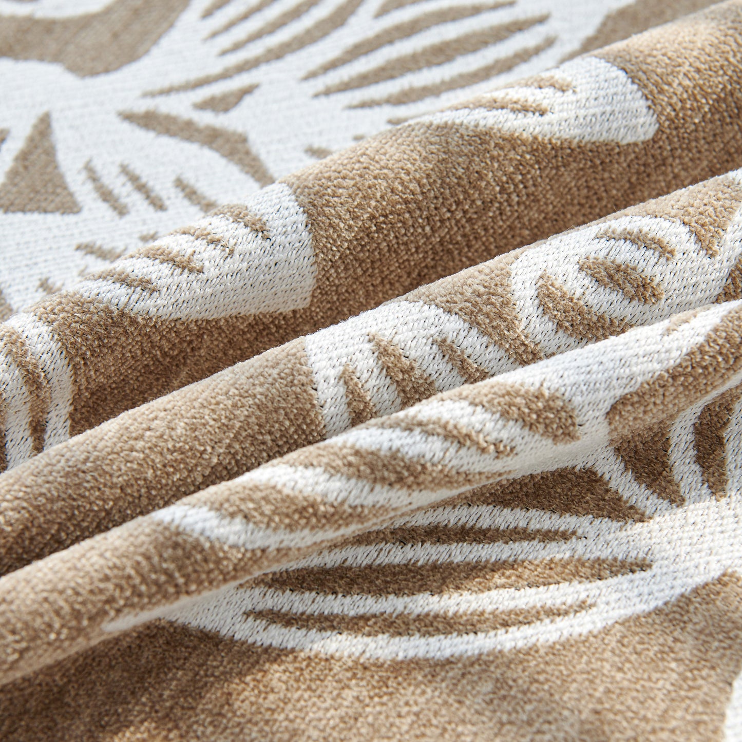 Floral Symphony Couch Throw Cover with Tassel, Chenille Sofa Cover with Leafy Melodies for Sectional