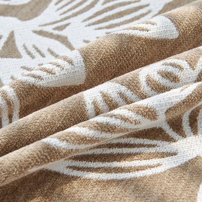 Floral Symphony Couch Throw Cover with Tassel, Chenille Sofa Cover with Leafy Melodies for Sectional