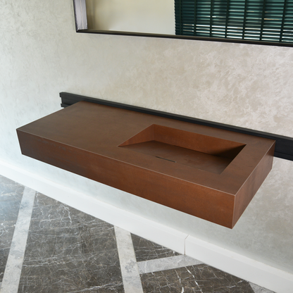 HANDCRAFTED INFINITY – METAL CORTEN ENGINEERED PORCELAIN SINK (ES-058)