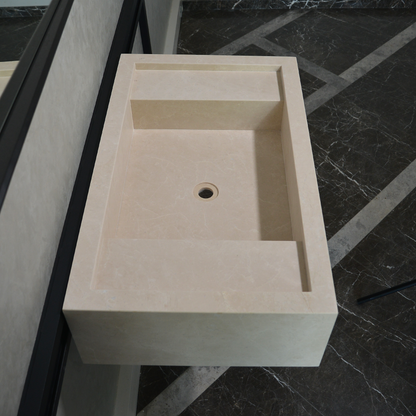 Custom Handmade Light Pearl Marble Sink (NS-079)