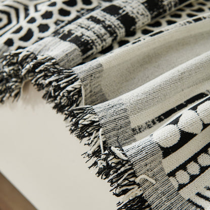 Chenille Sofa Cover Throw Blanket, Boho Geometric Scratch Proof Couch Protector