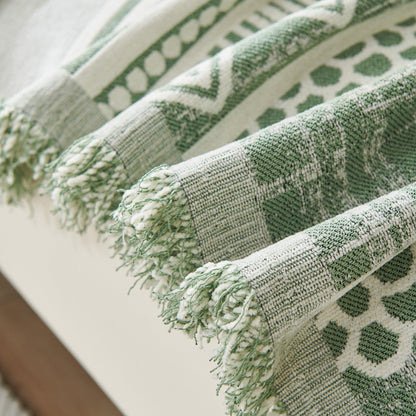 Chenille Sofa Cover Throw Blanket, Boho Geometric Scratch Proof Couch Protector