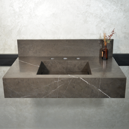 HANDCRAFTED PIETRA GREY MARBLE SINK (NS-054)