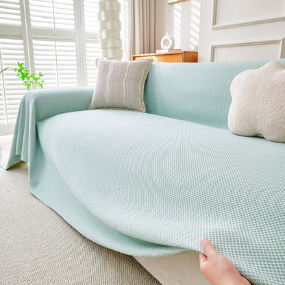 Cooling Ice Silk Knit Couch Cover, Breathable Pet Friendly Soft Throw Cover for Sofas