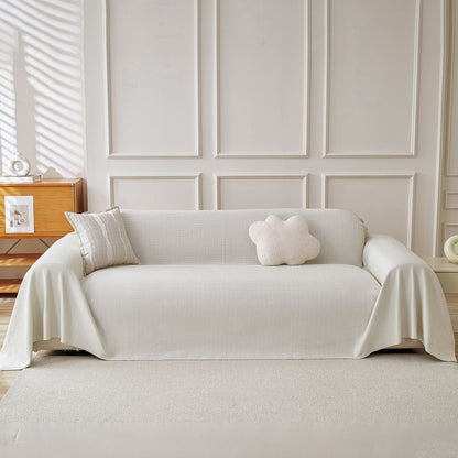 Cooling Ice Silk Knit Couch Cover, Breathable Pet Friendly Soft Throw Cover for Sofas