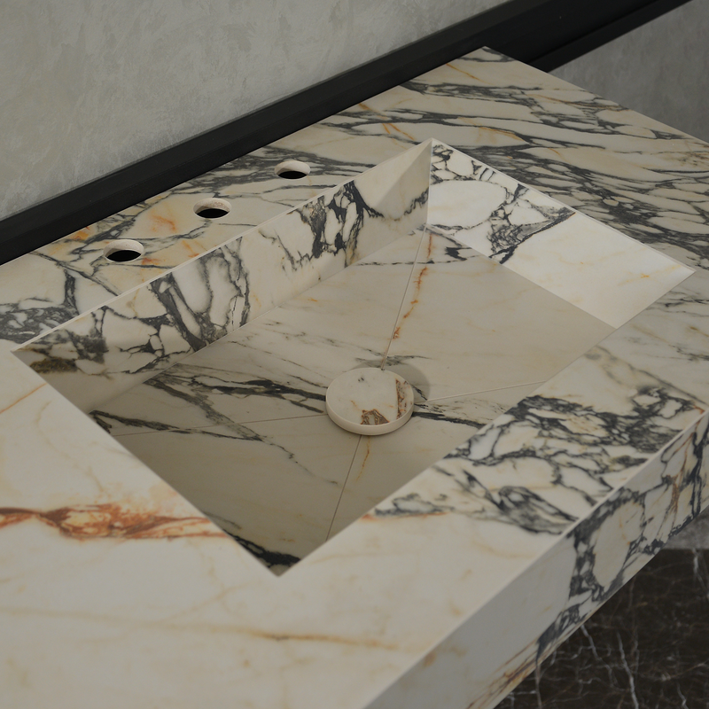 Gold Engineered Porcelain Sink - Handcrafted Materia Corchia
