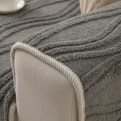 Winter Thickened Non-slip Blanket, Three-Dimensional Embossed Cotton Velvet Sofa Cover