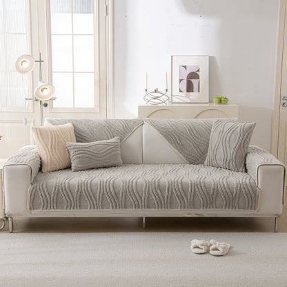 Winter Thickened Non-slip Blanket, Three-Dimensional Embossed Cotton Velvet Sofa Cover