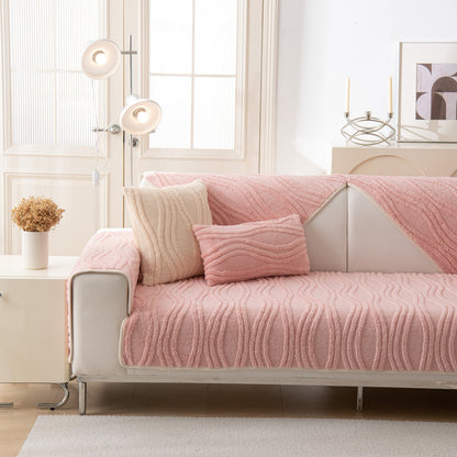 Winter Thickened Non-slip Blanket, Three-Dimensional Embossed Cotton Velvet Sofa Cover
