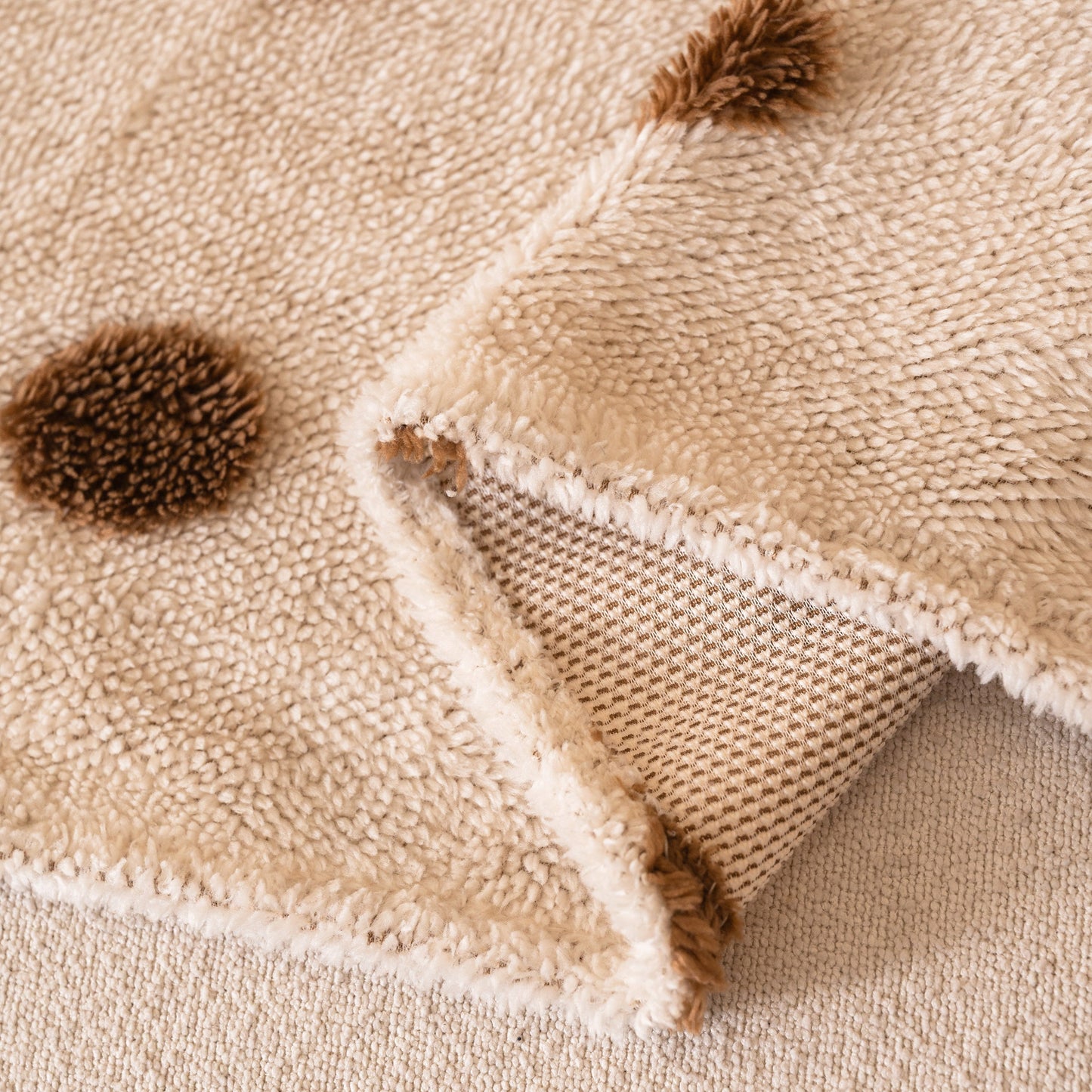 Plush Fleece Sofa Cover Throw, Soft Textured Polka Dot Couch Protector Blanket for Pets