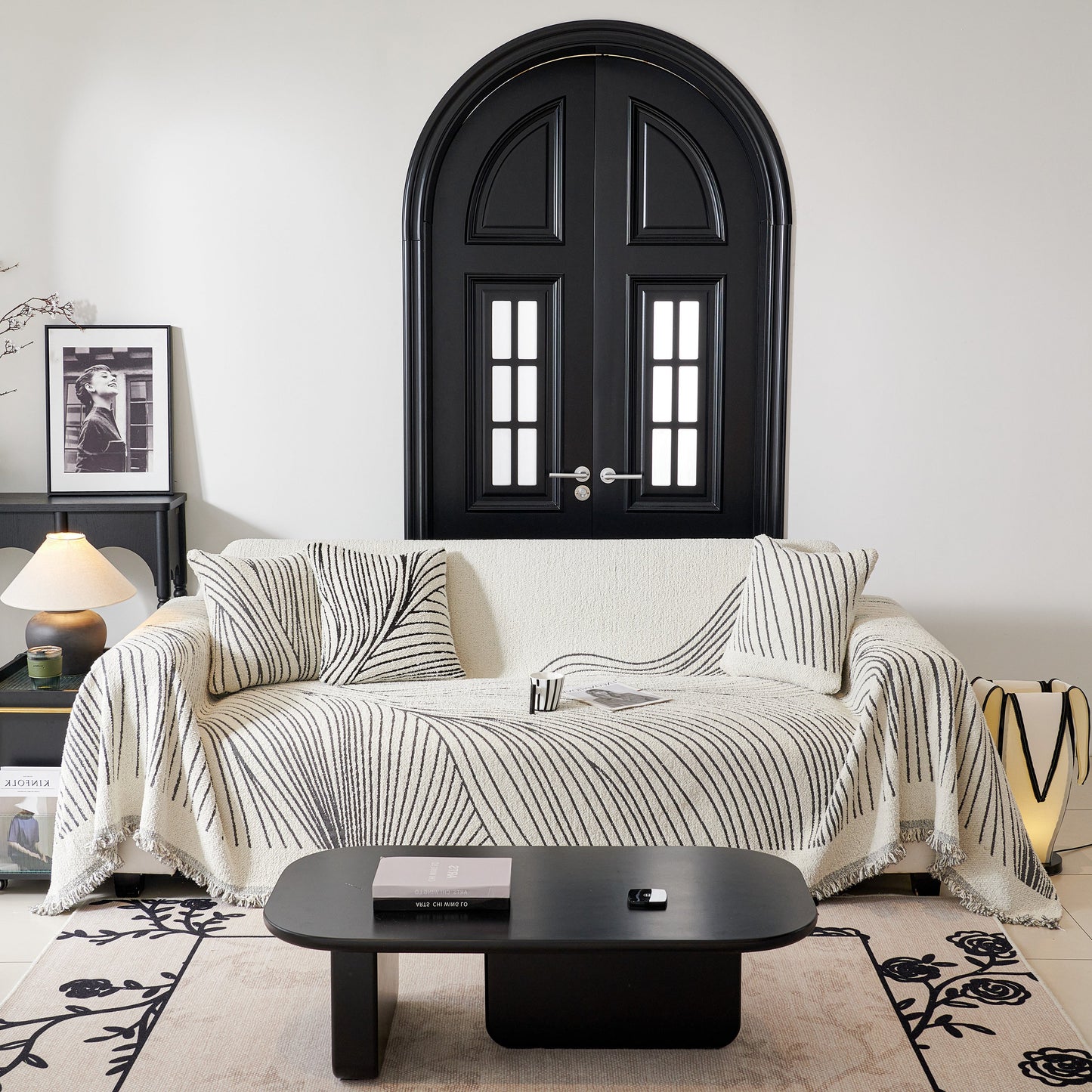 Cozy Striped Sofa Throw Blanket L Shaped Sectional Couch Covers Luxury Throws for Sofas