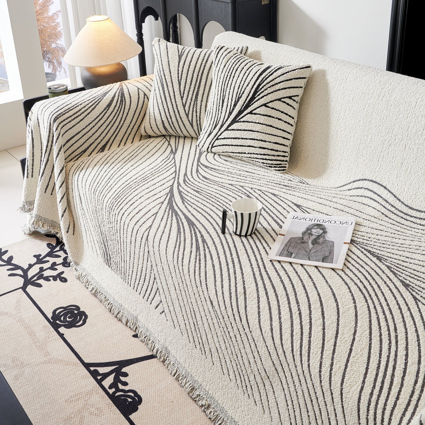 Cozy Striped Sofa Throw Blanket L Shaped Sectional Couch Covers Luxury Throws for Sofas