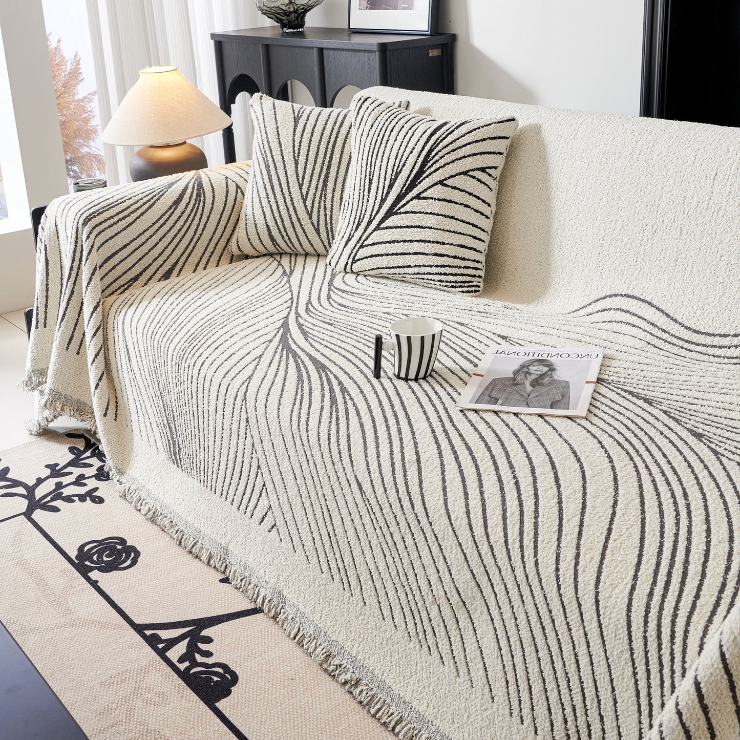 Cozy Striped Sofa Throw Blanket L Shaped Sectional Couch Covers Luxury Throws for Sofas